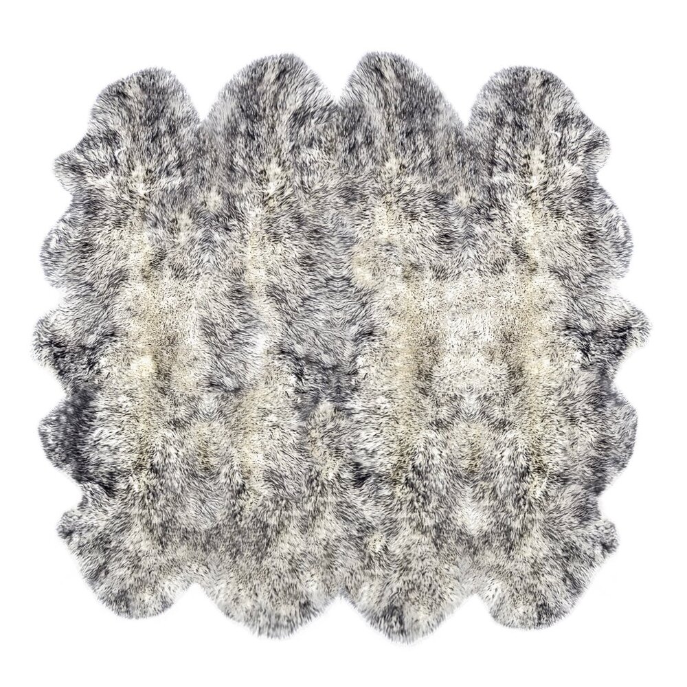 Natural Home Decor New Zealand Sheepskin Octo Rug | 1-Piece | Gradient grey